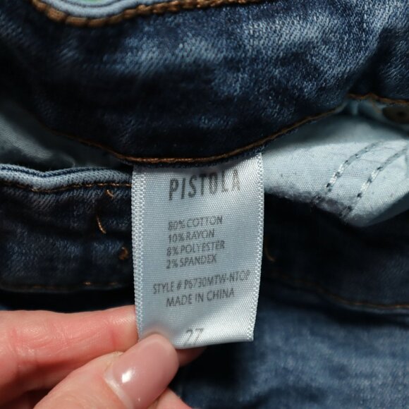 Pistola Distressed Skinny Jeans Womens 27 Blue Y2K Casual Edgy Grunge Rock Alt - Picture 4 of 7